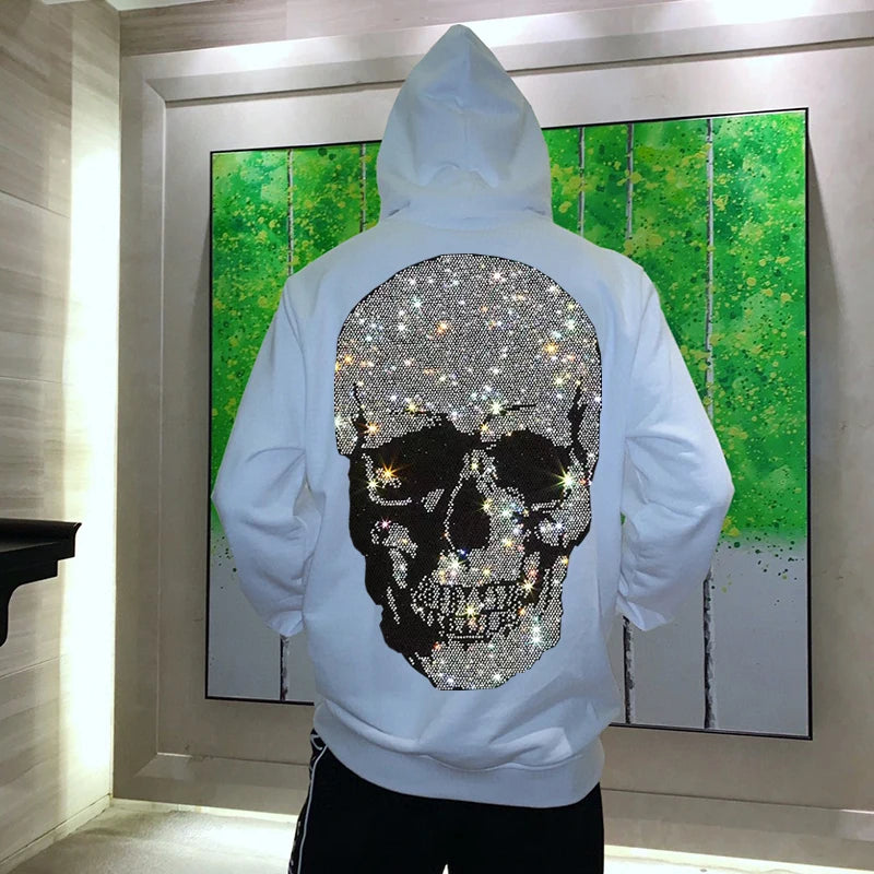 Basketball Men's Hoodie Trend Autumn Winter New Sports Fitness Leisure Loose Skull Pullover Jacket Fleece — image 2