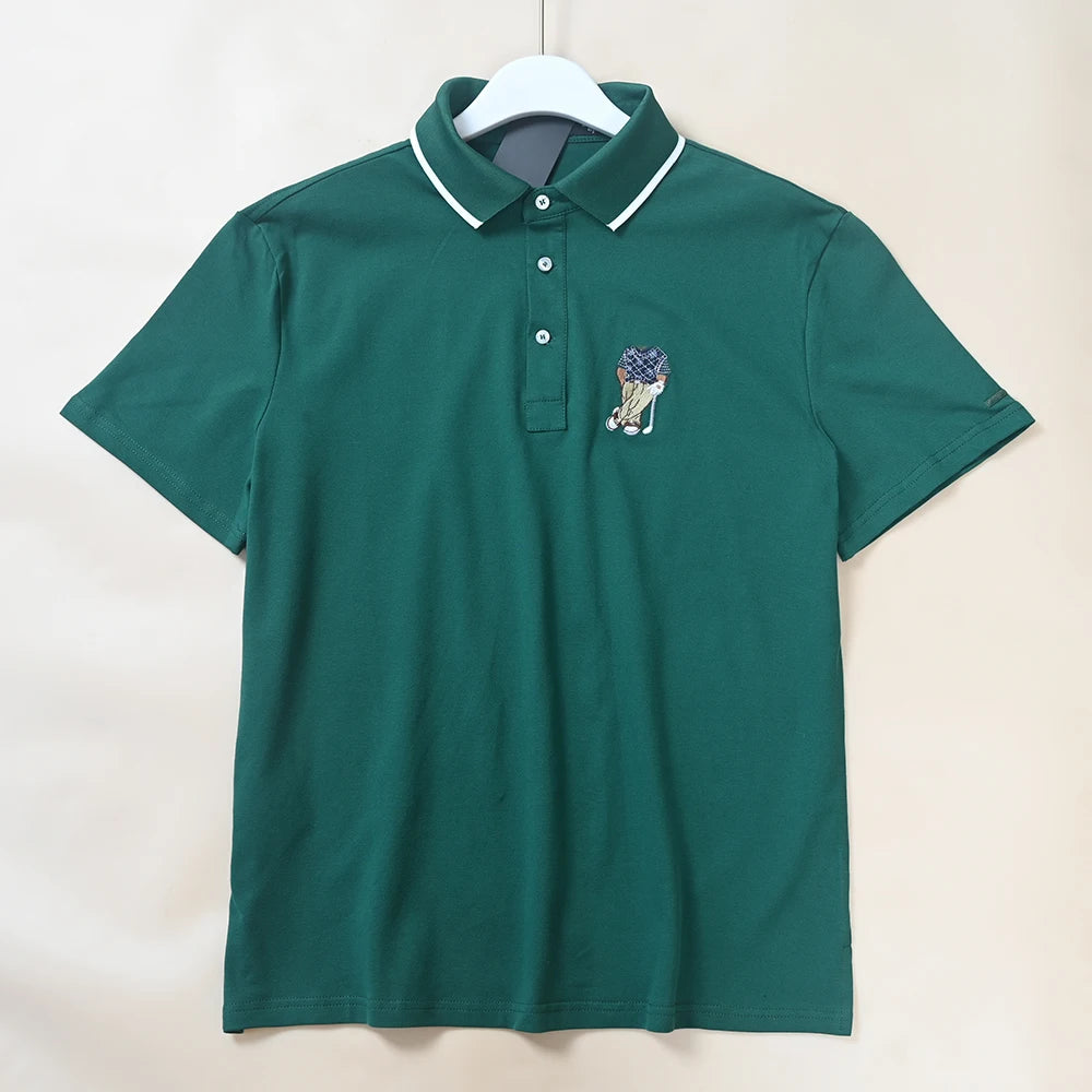 Men's  Shirt Short Sleeve Embroidered Pattern Breathable Standard Fit Summer New Style T-Shirt Male Model Clothing — image 6