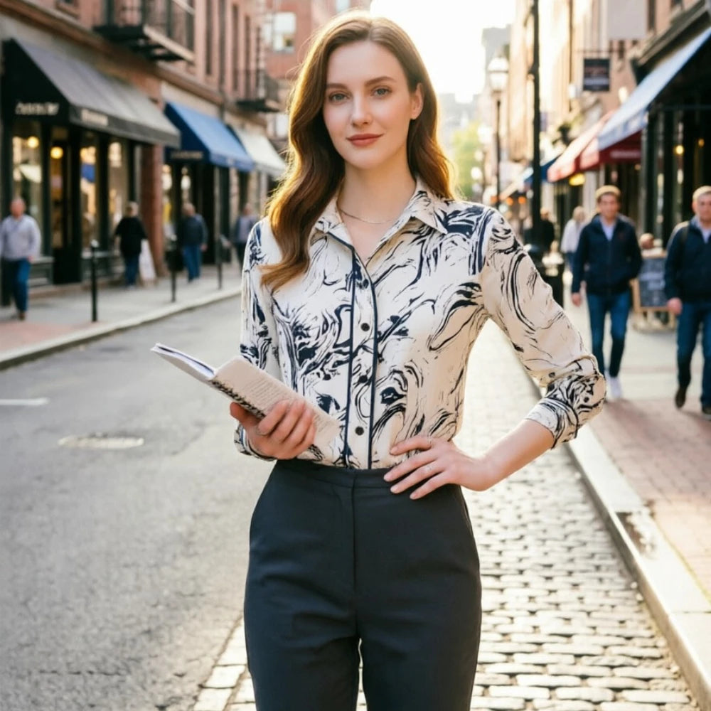 Fashion ladies shirts New elegant Women Blouses Long Sleeve Button-Down Tops blusa mujer — image 6