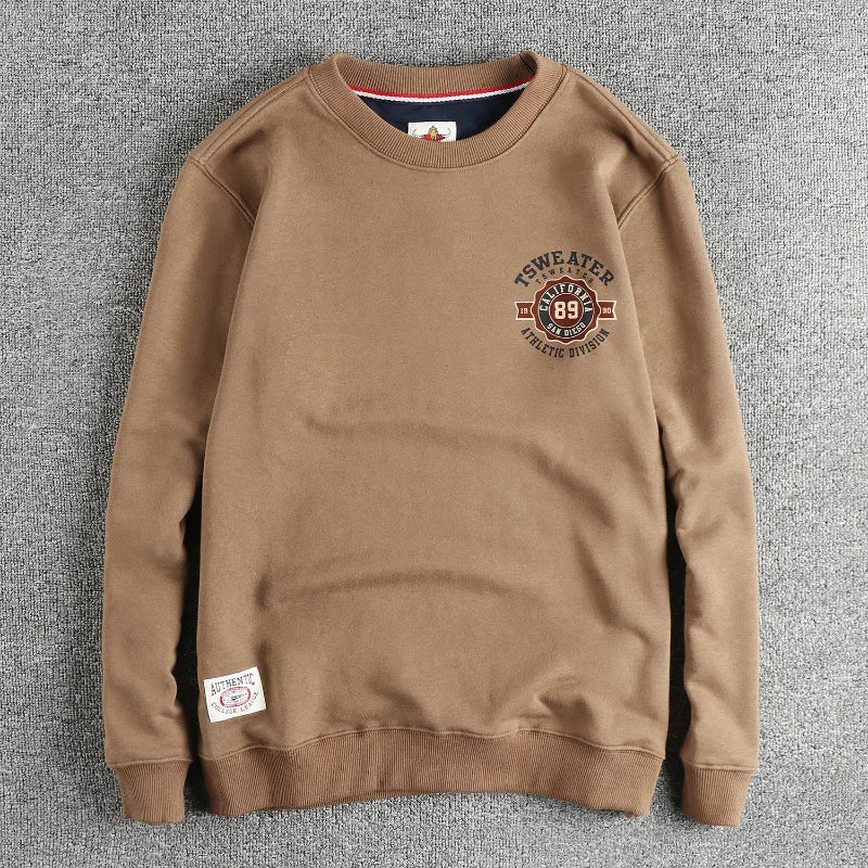 Men's hoodie autumn Hong Kong style casual design sense of printed round neck pullover fashion youth top long sleeves all match — image 2