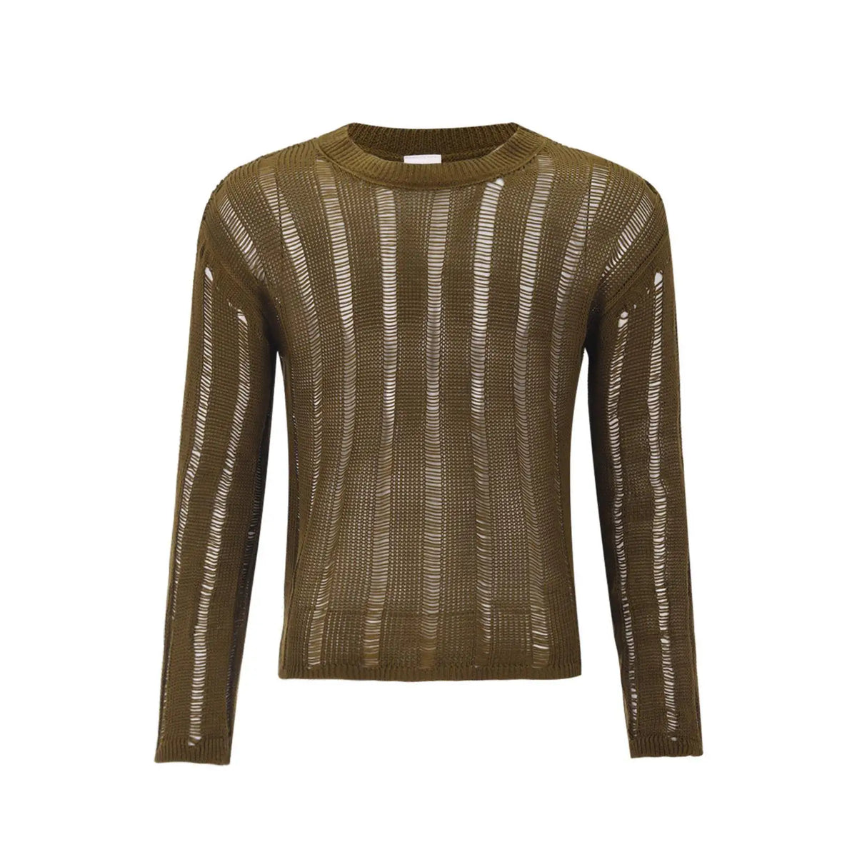 Mens T Shirts New Fashion Woven Solid Color Mesh Top Knit Slim Shirt Long Sleeve Sexy T-shirt Bottoming Streetwera Men — image 8