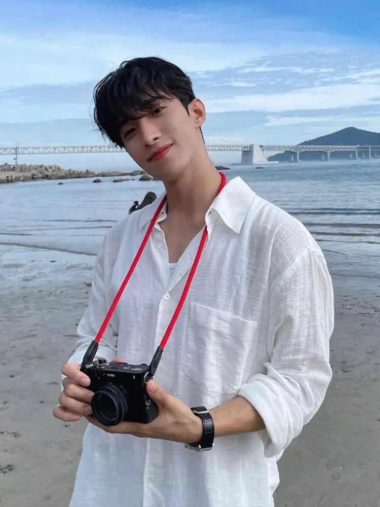 Men's Shirt Premium Thin White Loose Breathable Shirt Loose Long Sleeve Sun Protection Tees Lightweight Vacation Pockets Shirts — image 9
