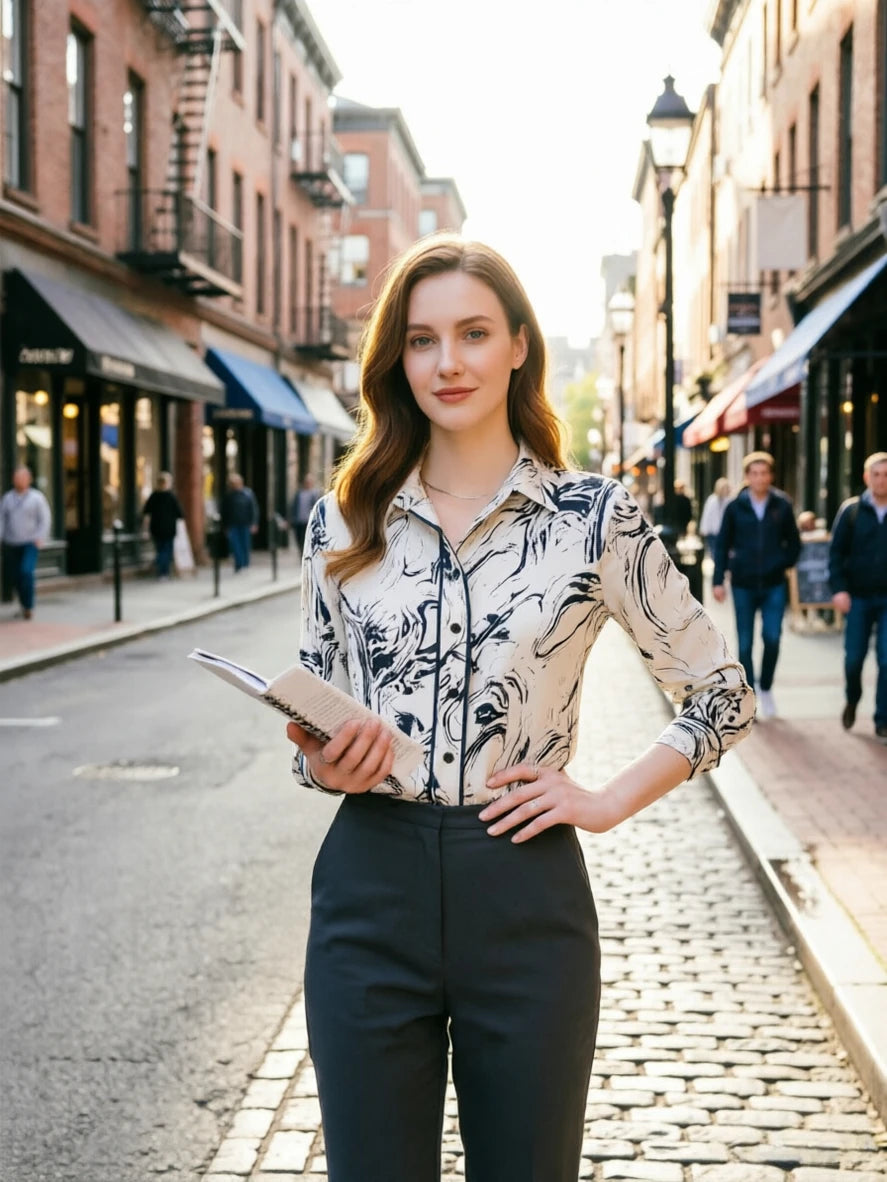 Fashion ladies shirts New elegant Women Blouses Long Sleeve Button-Down Tops blusa mujer — image 4