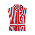Women's Shirt 2026 New Summer Fitted Waist Bowknot Sleeveless Striped Shirt for Women Elegant Chic Personality Ladies Shirt — image 7