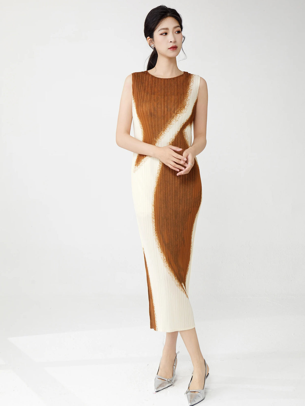 Women Clothing Wholesale Summer Ladies Fashion Dresses High Quality Stretch Sleeveless Dresses — image 6