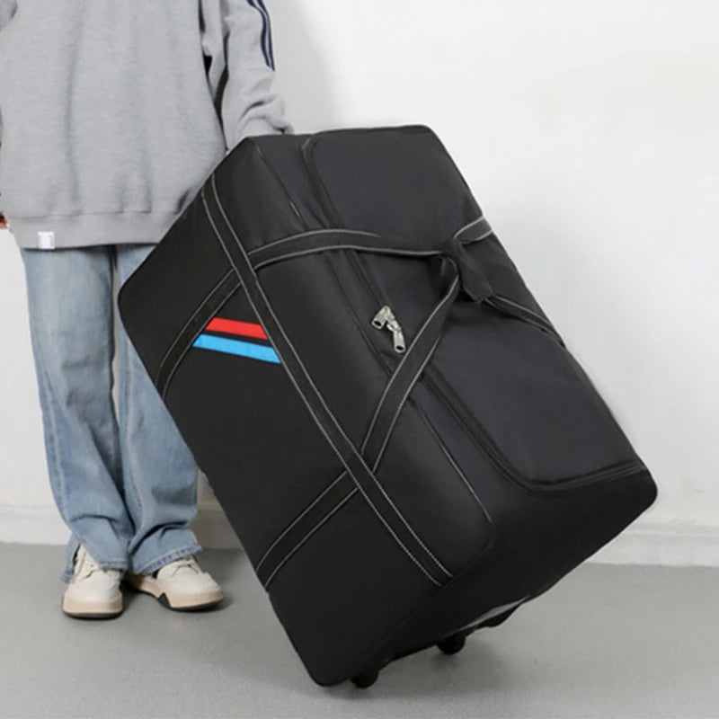 Large Capacity Trolley Bags with Wheels Foldable Luggage Wheeled Bag Travel Suitcase Waterproof Handbag Weekend Rolling Luggage — image 1