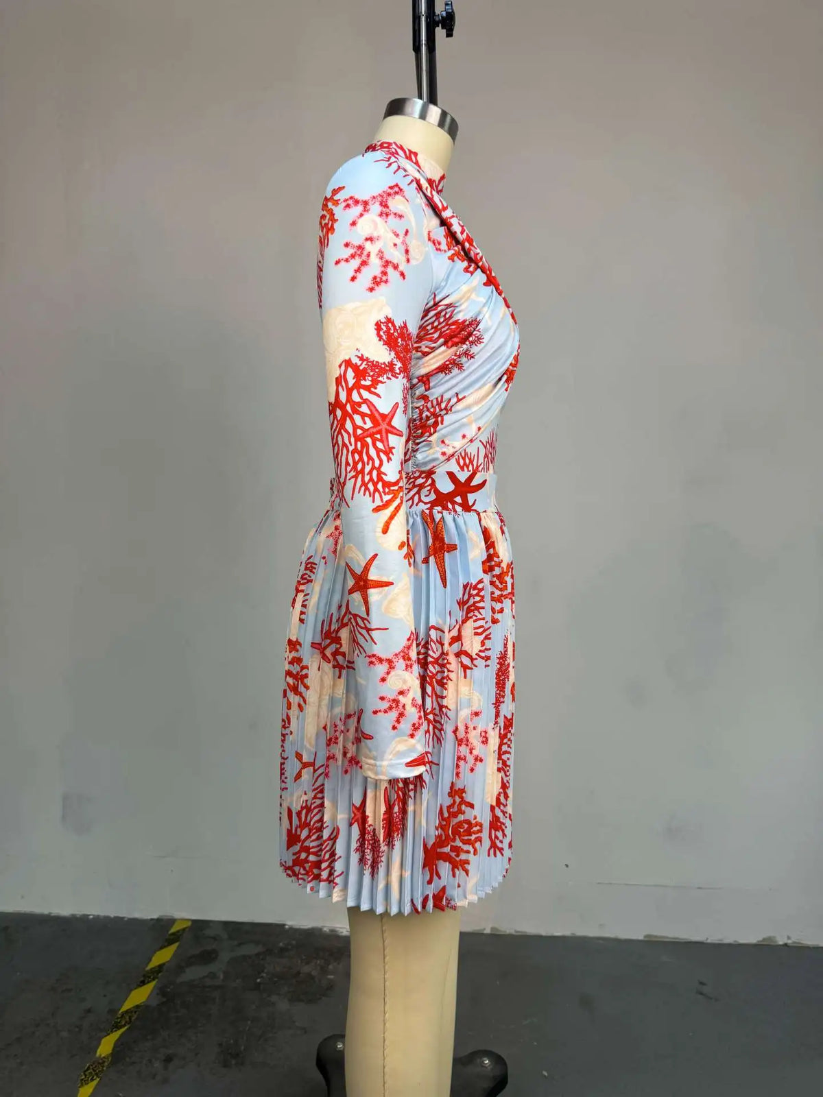 Women Clothing 2 Pieces Print Long Sleeve Shirt Top and Pleated Mini Skirt Luxury Fashion Wear Elegant Party Birthday Dress Set — image 11