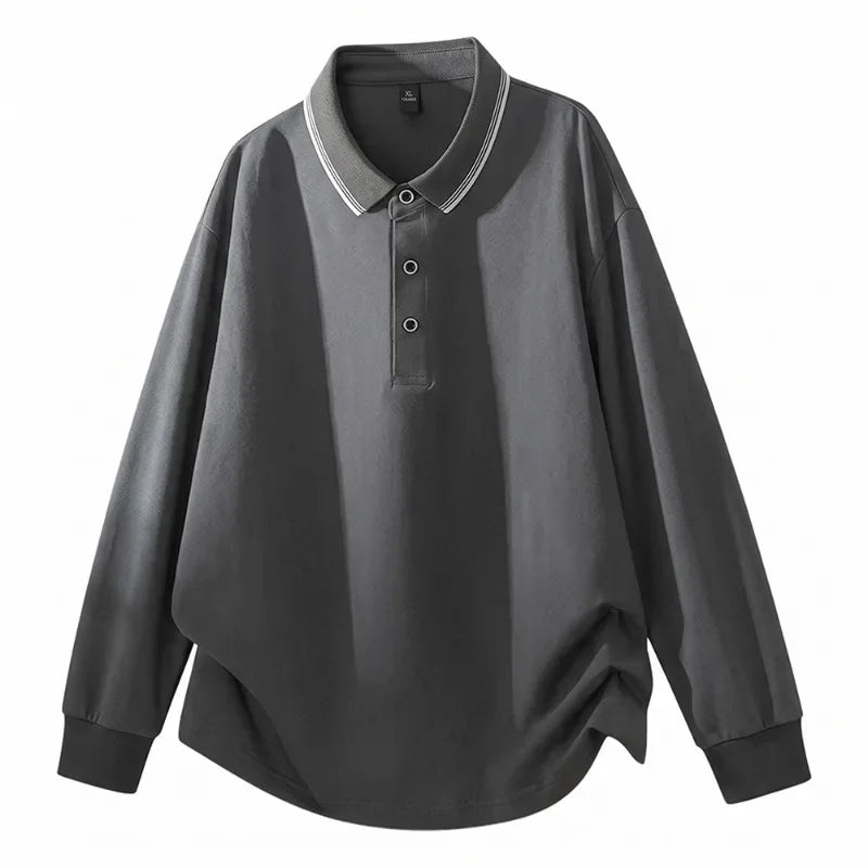 Plus Size Men Long Sleeve Polo Shirts Autumn Winter Polos 5XL 6XL 7XL 100-175kg Loose Oversized Tops Big Size Men Clothing 3XL — image 14