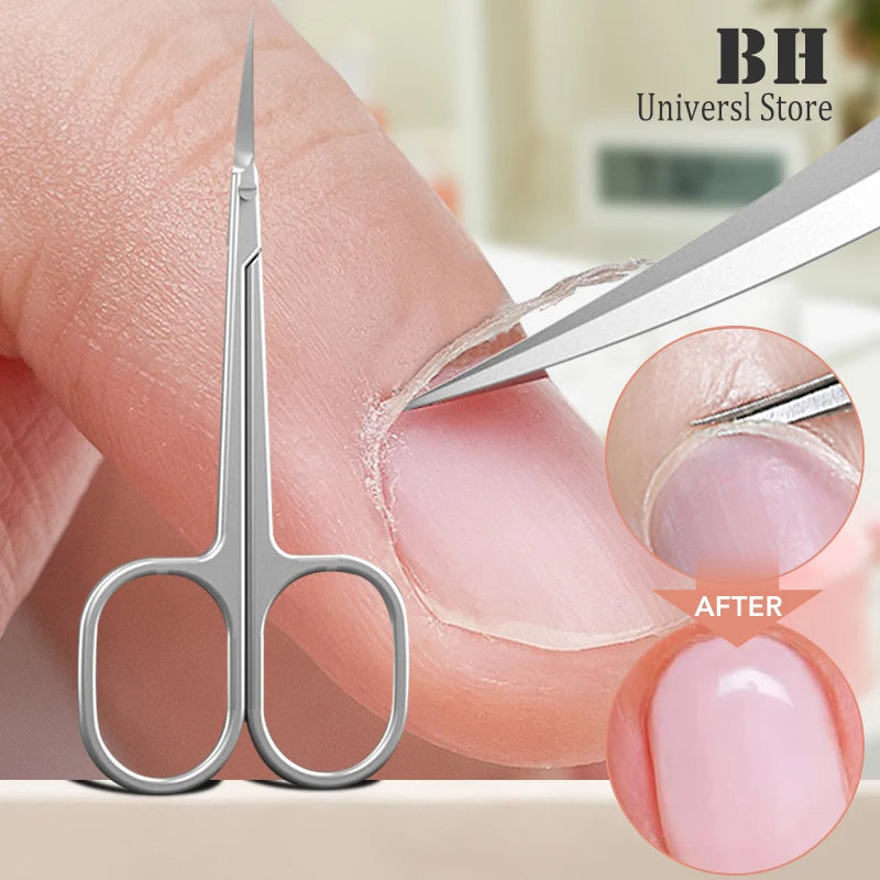 1Pcs Extra Fine Curved Cuticle Scissors Multi Purpose Manicure Dead Skin Remover For Nails Art Tools Eyelashes Eyebrown Scissors — image 8