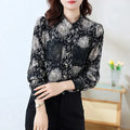 Shirts for Women in Spring Autumn New Style Printed Satin Stylish Slim Fashion Commuting Simple — image 1