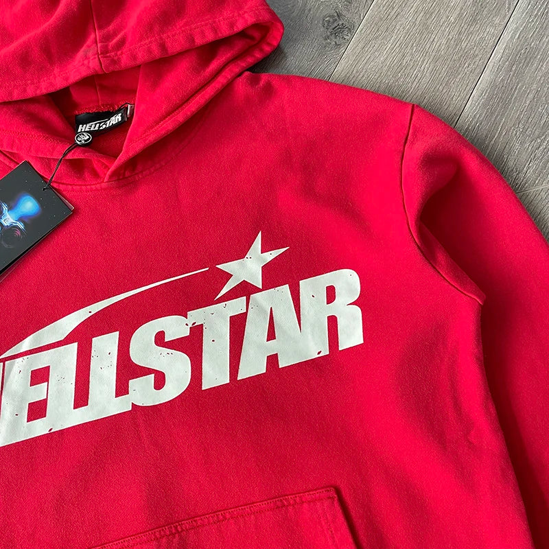 Red Hoodie Red Wash Hooded Sweater — image 3