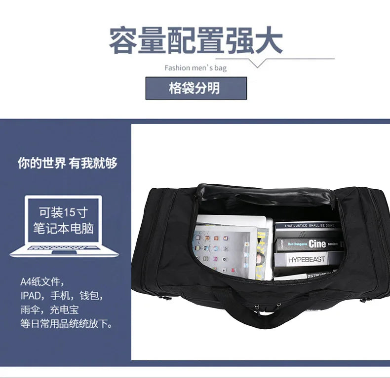 70CM 70L Nylon Luggage Travel Gym Outdoor Bag Large Travelling For Women Men Duffle Handbags Shoulder Weekend Sports Bag maletas — image 15