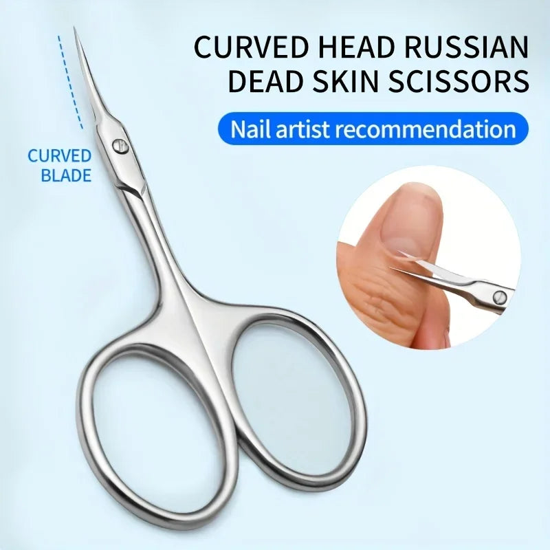 Nail Scissors Tools, Beauty Scissors, Eyebrow Scissors, Russian Front Dead Skin Scissors, Professional Dead Skin Scissors — image 1