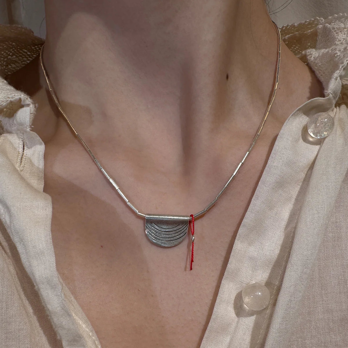 Vintage necklaces and pendants layered high-end ethnic style red rope lanyard collares chain minimalist jewelry accessories gift — image 1