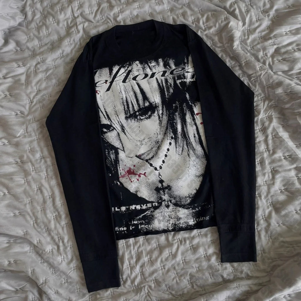 Woman Clothes for Women Graphic Tees Y2k Top Star Girl Y2k Tops Clothing Female Women's T-shirts Spring 2025 Woman Goth Gothic — image 1