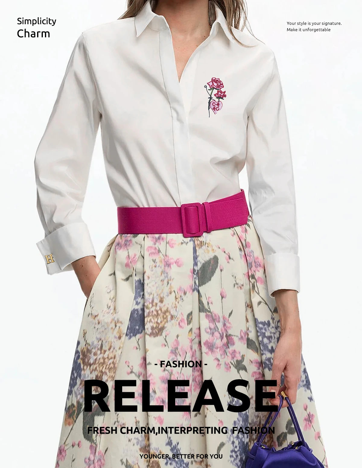 New Women Shirts Casual Long Sleeve Blouse Embroidered Flowers Elegant Lapel Loose Shirt Spring Summer Solid Office Lady Tops — image 7