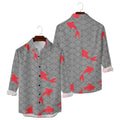 Hawaiian Men Shirts Cultural Crane Clouds Wave Printed Full Sleeve Button Up Casual Vacay Beach Parties Travel Poolside Shirt — image 7