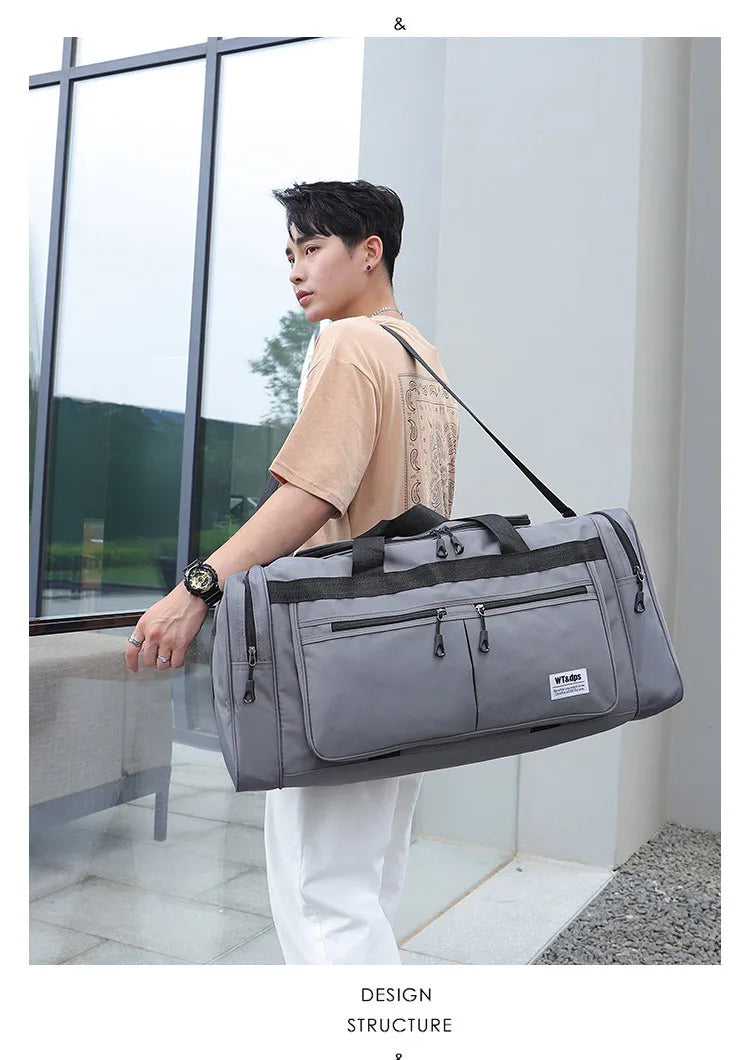 70CM 70L Nylon Luggage Travel Gym Outdoor Bag Large Travelling For Women Men Duffle Handbags Shoulder Weekend Sports Bag maletas — image 3