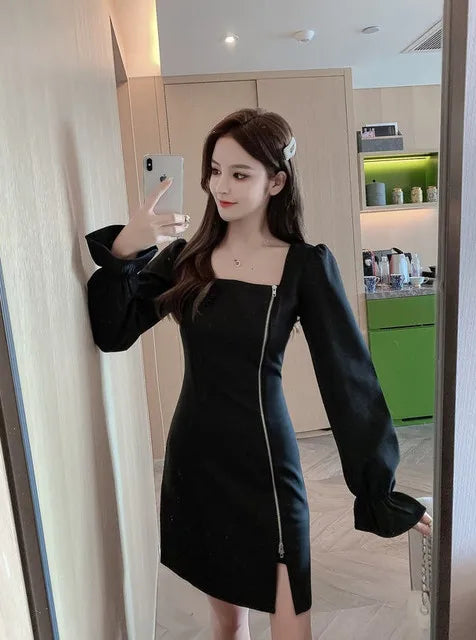 Plus Size Dresses For Women Casual Youth On Sale Clearance Korean Style Elegant Party Luxury Hot Woman Long Sleeve Dress Zipper — image 12