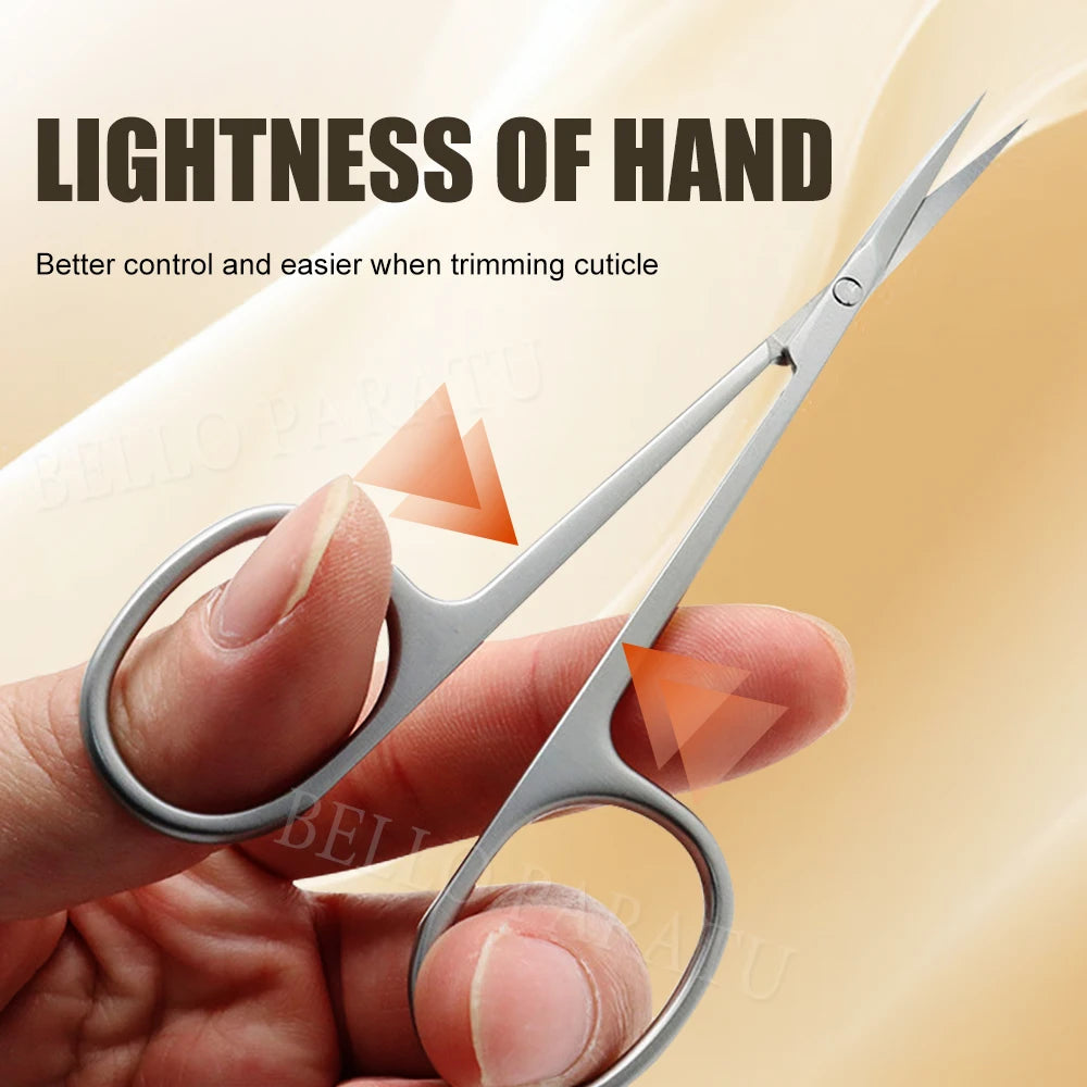1Pcs Extra Fine Curved Cuticle Scissors Multi Purpose Manicure Dead Skin Remover For Nails Art Tools Eyelashes Eyebrown Scissors — image 5