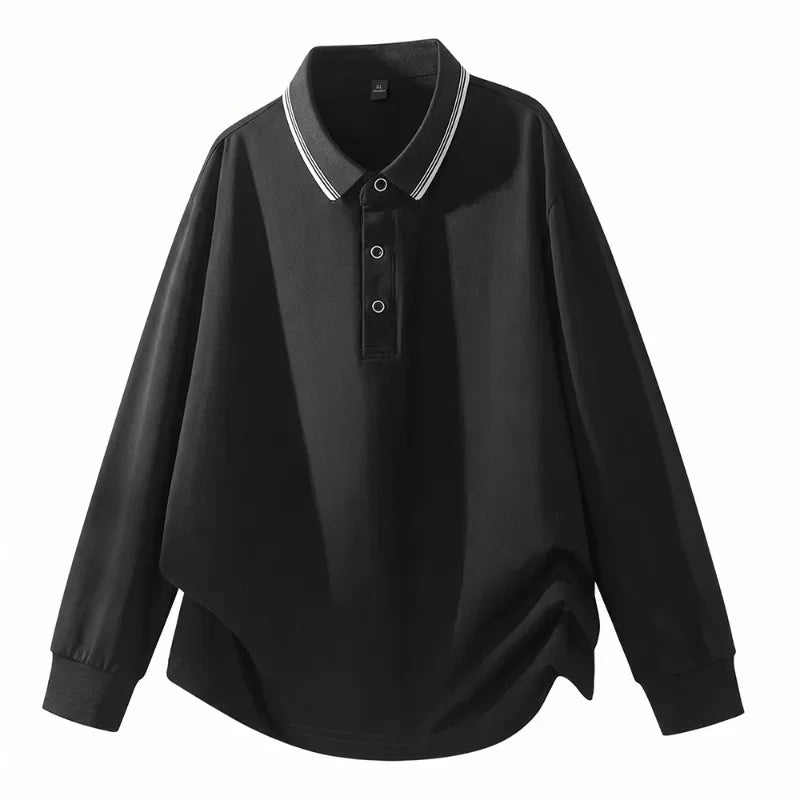Plus Size Men Long Sleeve Polo Shirts Autumn Winter Polos 5XL 6XL 7XL 100-175kg Loose Oversized Tops Big Size Men Clothing 3XL — image 13