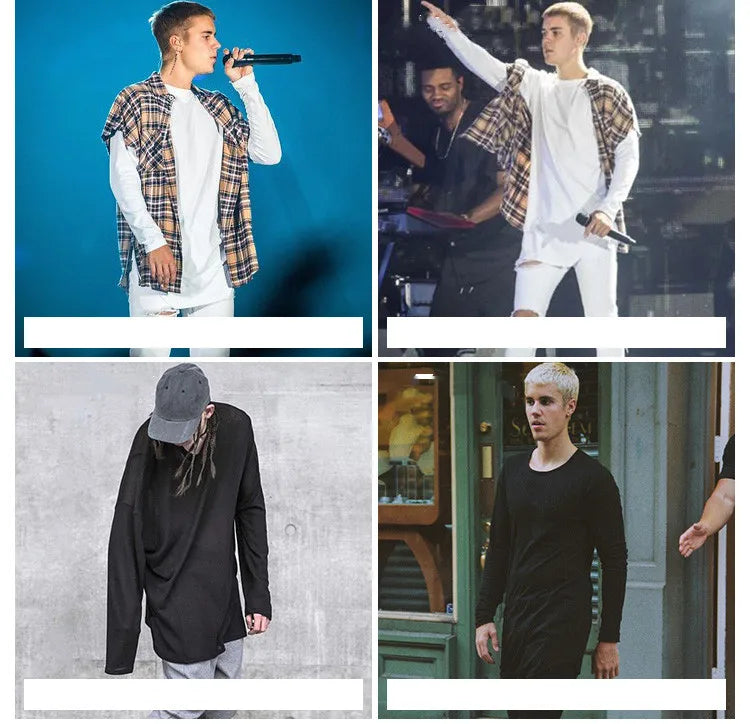 MRMT 2026 Brand New Men's T Shirt High Street Arc Hem Long Sleeved Men T-shirt Solid Color Base Man Hip Hop Tops Tees For Male — image 18