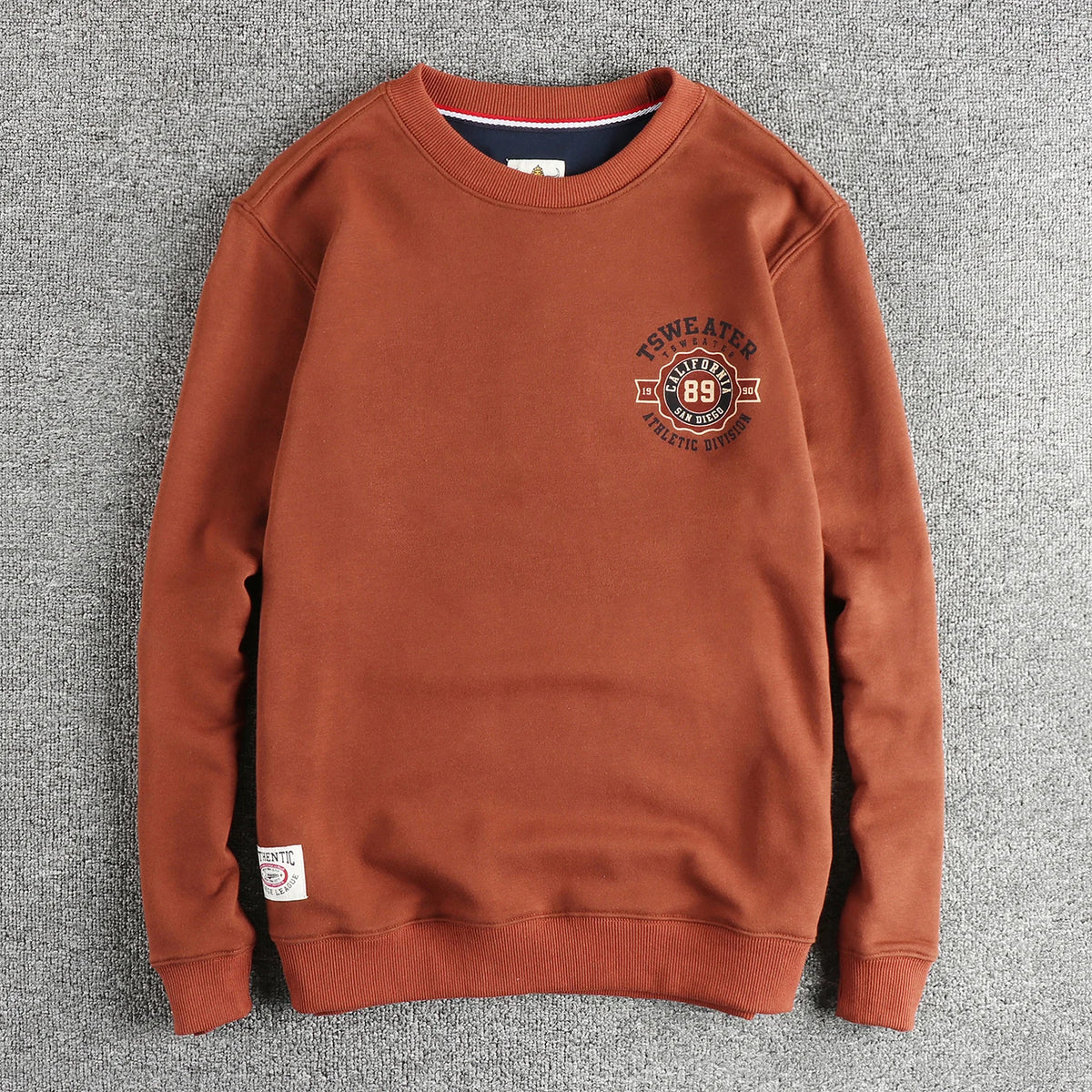 Men's hoodie autumn Hong Kong style casual design sense of printed round neck pullover fashion youth top long sleeves all match — image 1