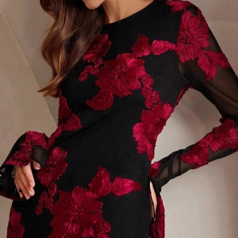 Elegant Dress Dress for Women 2025 Spring Collection Waist V-neck Jacquard Embroidered Dress — image 4
