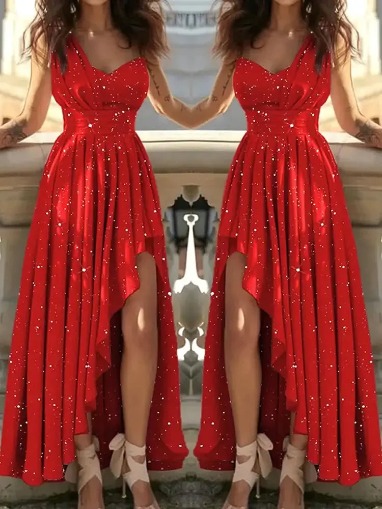 Women Evening Dresses Sexy Elegant Red Cocktail Party Chic Gala Graduation Luxury Formal Occasion Bridesmaid Gown Dress Clothes — image 1