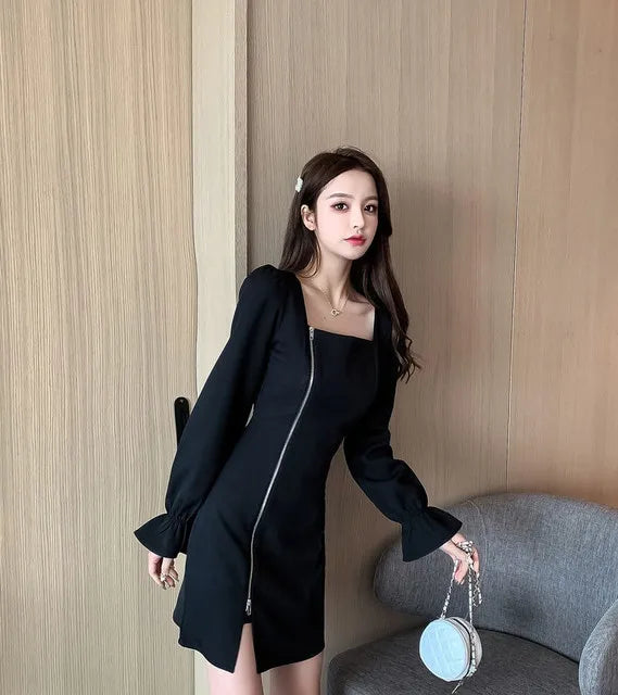 Plus Size Dresses For Women Casual Youth On Sale Clearance Korean Style Elegant Party Luxury Hot Woman Long Sleeve Dress Zipper — image 13