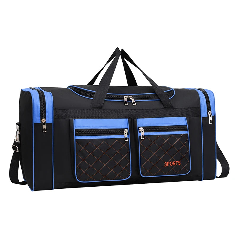 Men's Large Capacity Luggage Bag - Multi Pocket Travel Bag with Zipper Closure, Foldable Design, Ideal for Vacation and Sports E — image 3