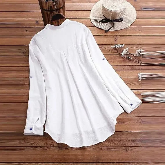 Plus Size In-Stock Best-Seller Simple Tops New Chic Printing Shirt Versatile Stand Collar Colorful Breathable Office Clothing — image 11