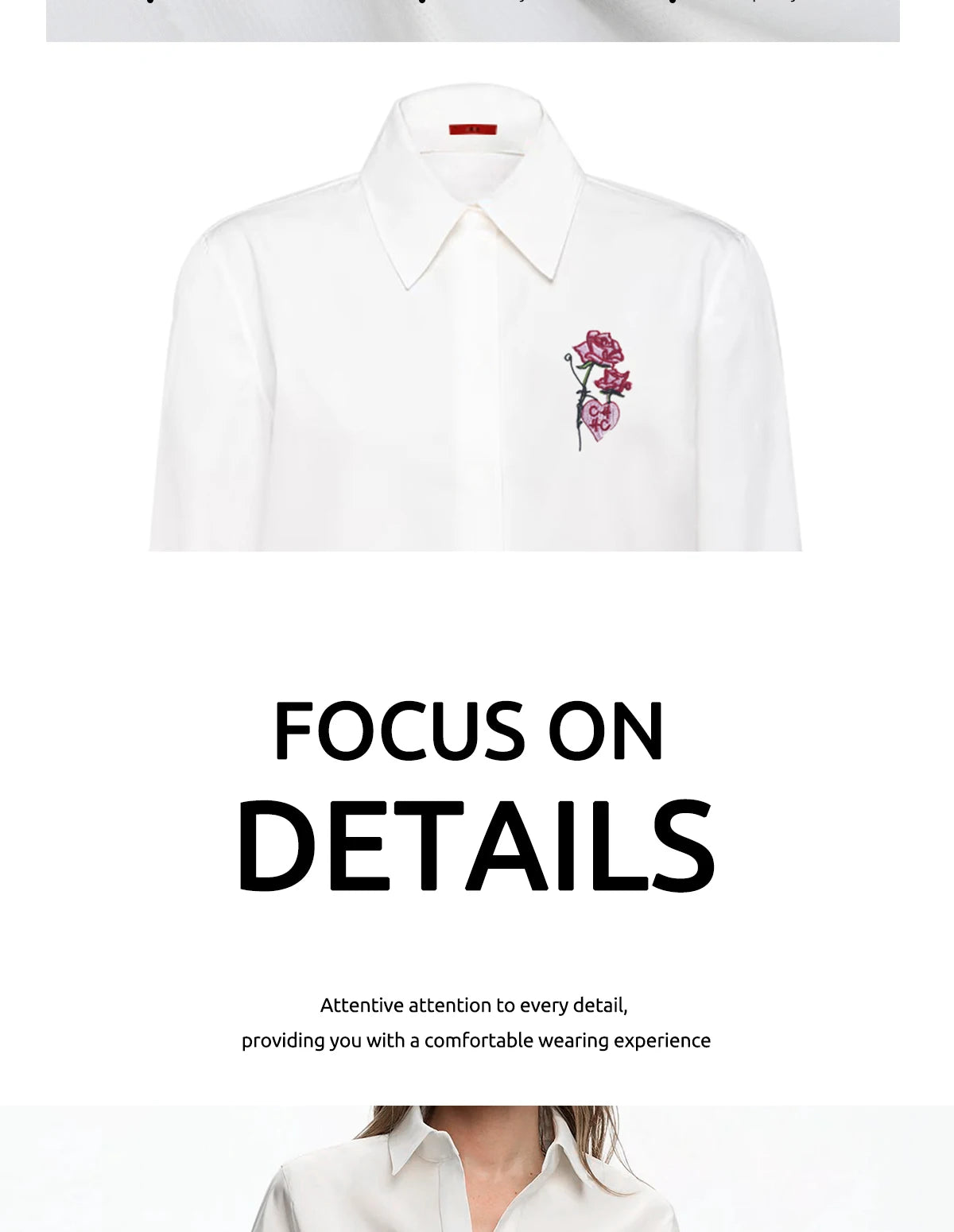 New Women Shirts Casual Long Sleeve Blouse Embroidered Flowers Elegant Lapel Loose Shirt Spring Summer Solid Office Lady Tops — image 18