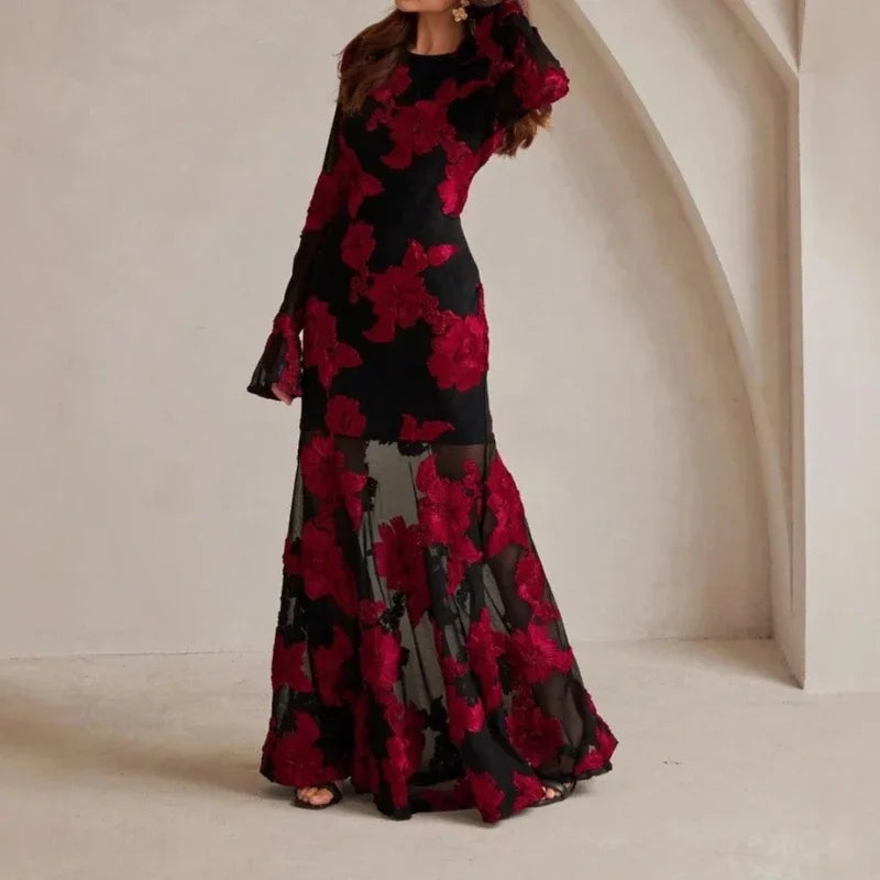 Elegant Dress Dress for Women 2025 Spring Collection Waist V-neck Jacquard Embroidered Dress — image 2
