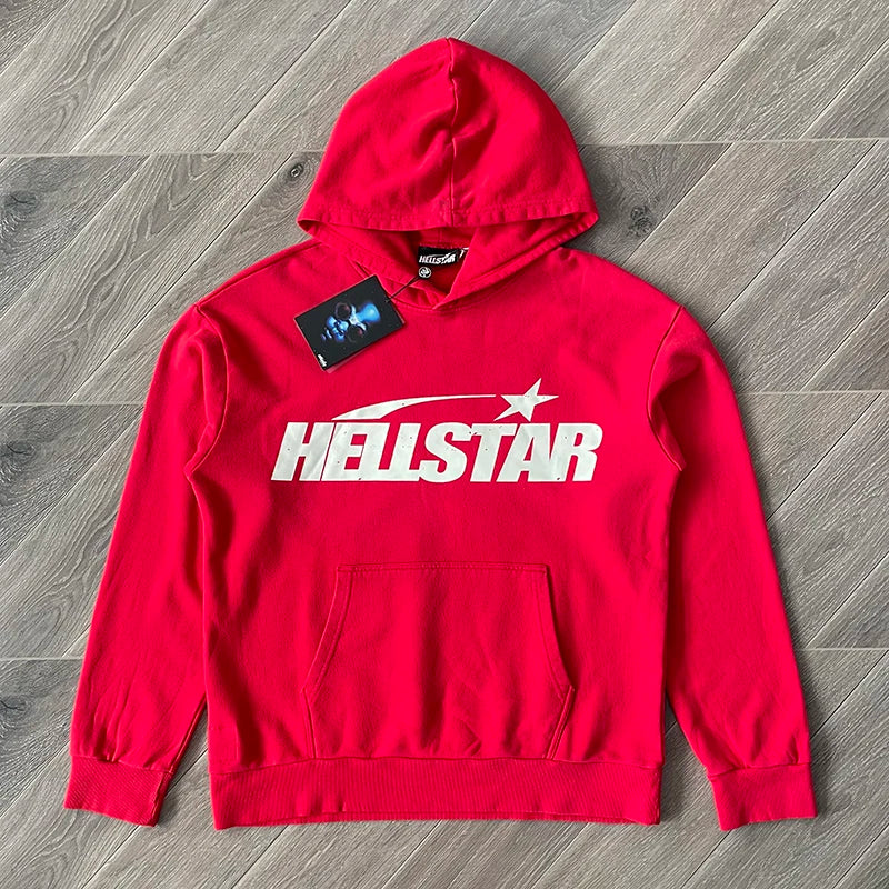 Red Hoodie Red Wash Hooded Sweater — image 1