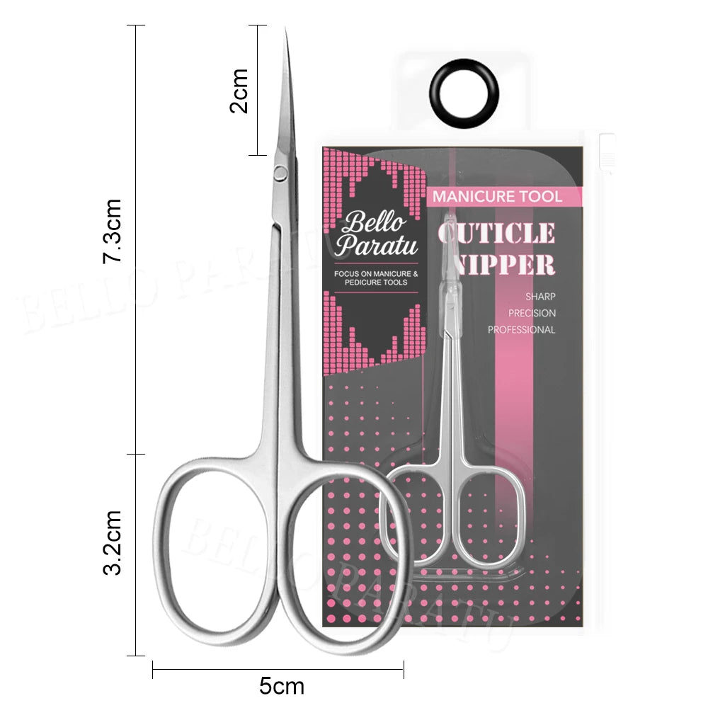 1Pcs Extra Fine Curved Cuticle Scissors Multi Purpose Manicure Dead Skin Remover For Nails Art Tools Eyelashes Eyebrown Scissors — image 6