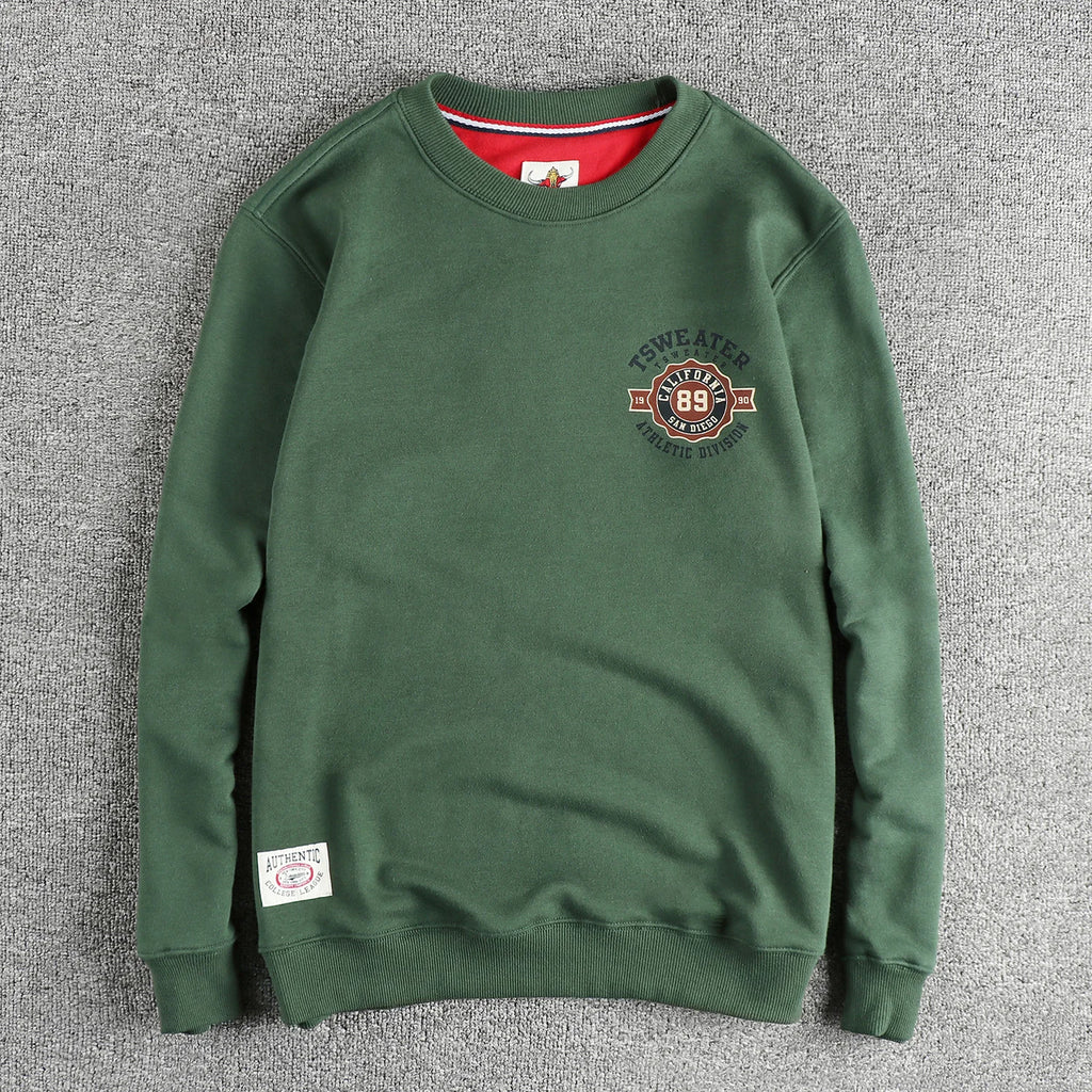 Men's hoodie autumn Hong Kong style casual design sense of printed round neck pullover fashion youth top long sleeves all match — image 3