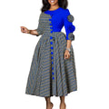 Elegant Dresses for Women 2025 Fall Fashion African 3/4 Sleeve Party Birthday New Robe Chic 3D Flower Plaid Evening A-Line Dress — image 7