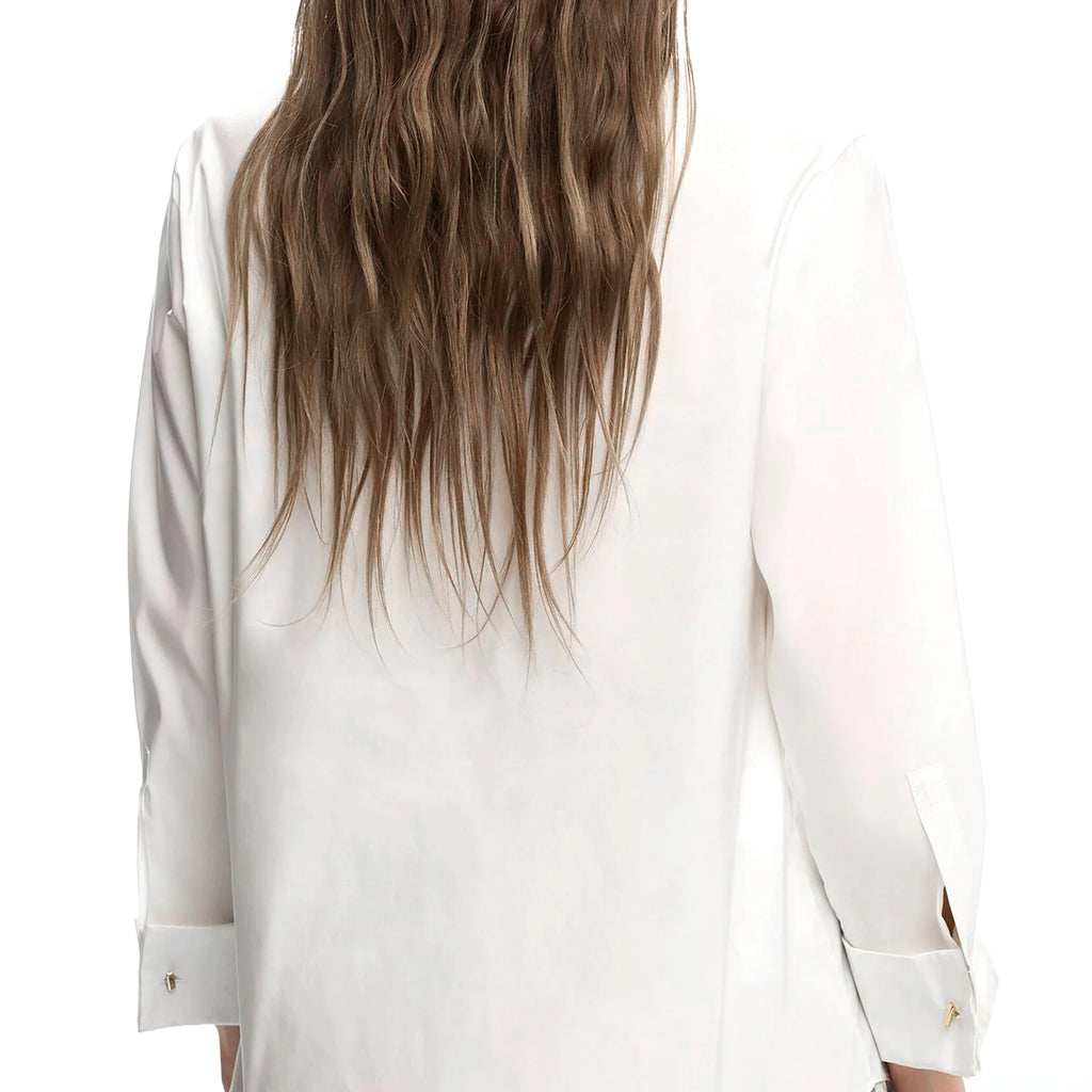 New Women Shirts Casual Long Sleeve Blouse Embroidered Flowers Elegant Lapel Loose Shirt Spring Summer Solid Office Lady Tops — image 5