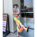 Womens Dresses Woman Clothes  Miyake High-grade Pleated Print Dress Chinese National Style Cheongsam Skirt Fishtail Skirt Summer — image 1