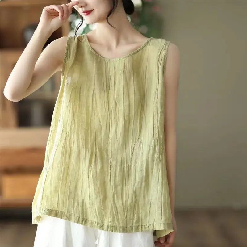 Plus Size Women's Summer Elegant Solid Color Women's Clothing Cotton Linen Breathable Comfortable Office Lady — image 1