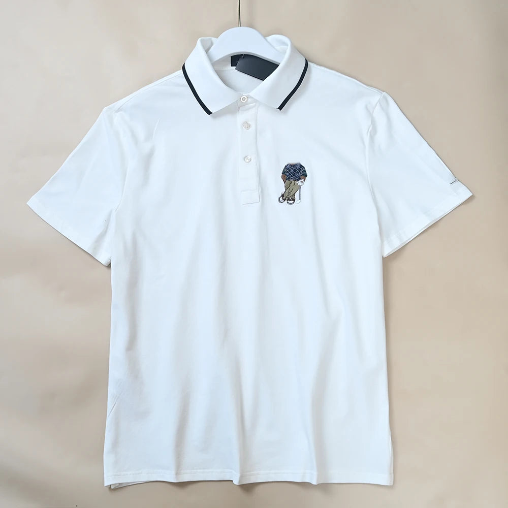 Men's  Shirt Short Sleeve Embroidered Pattern Breathable Standard Fit Summer New Style T-Shirt Male Model Clothing — image 7