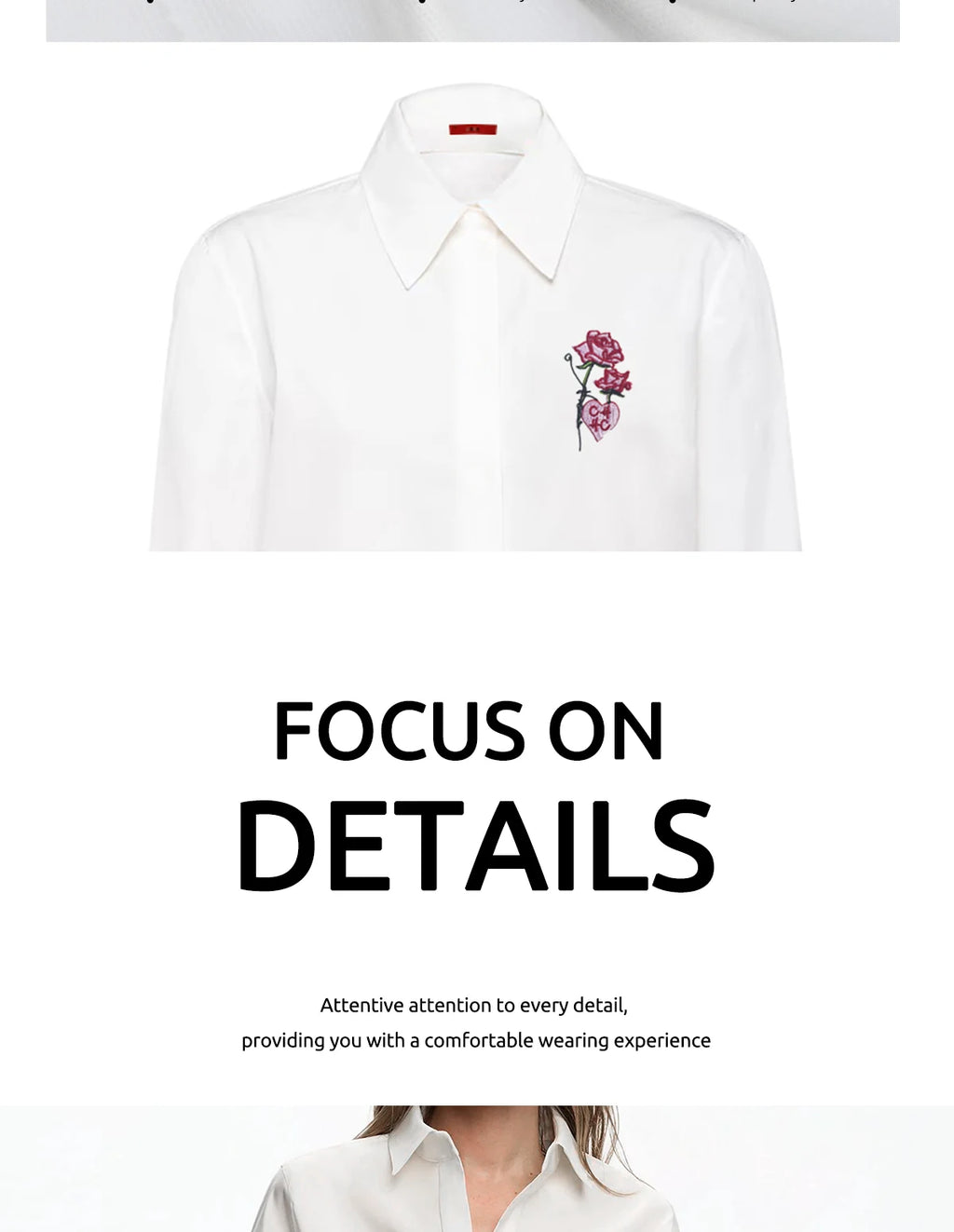 New Women Shirts Casual Long Sleeve Blouse Embroidered Flowers Elegant Lapel Loose Shirt Spring Summer Solid Office Lady Tops — image 9