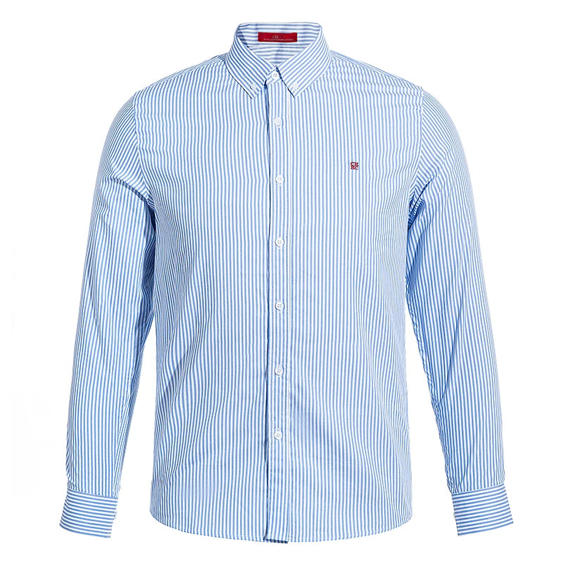 Men's Shirt New Versatile Commuting Casual Striped Design Men's Long Sleeved Shirt — image 5