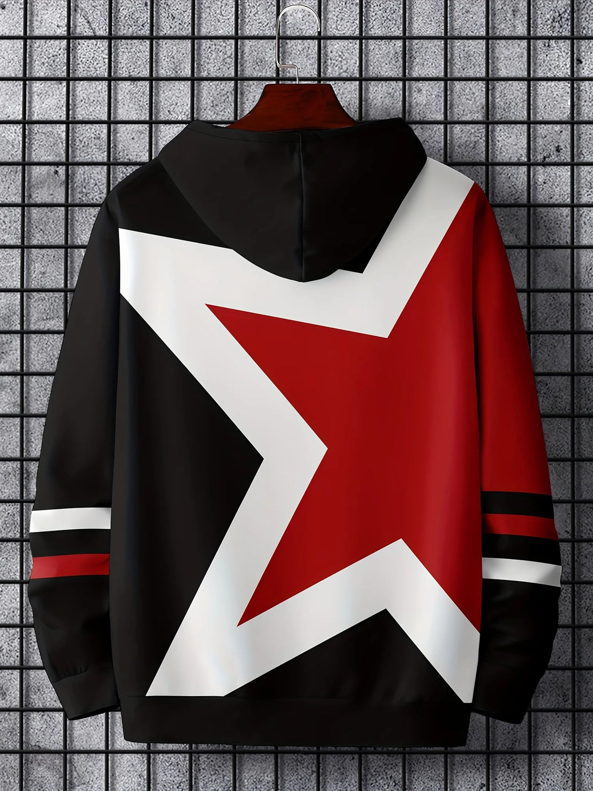 The new men's hoodie for the autumn of 2025 features a street casual and fashionable 3D star print pattern that is soft — image 3