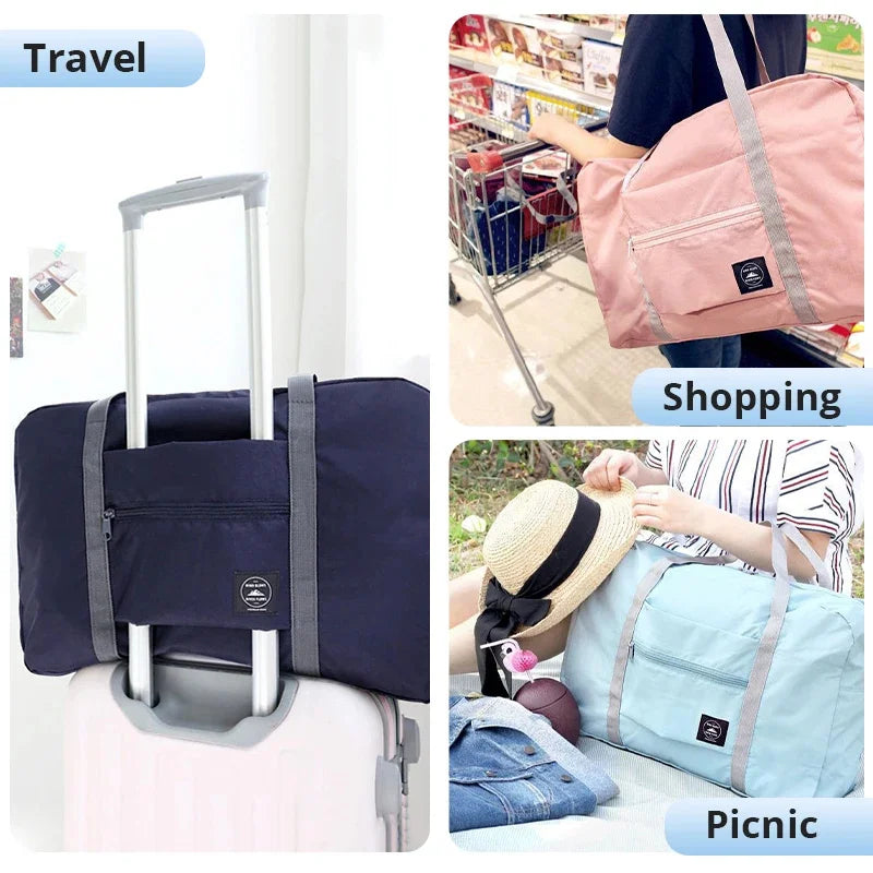 Travel Bag Folding Travel Storage Bag Travel Storage Bags Boarding Luggage Clothes Handbags Picnic Move House Large Handbag — image 4