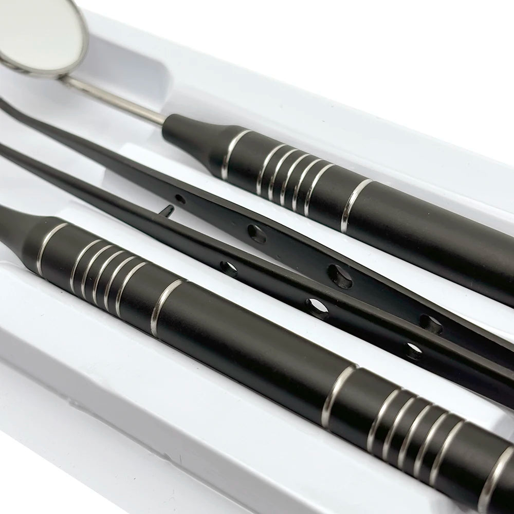 Kit Dental Mouth Mirror Tweezers Curve Probe Dentist Instrument Teeth Care Cleaning Dental Tools — image 10