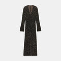 Women's Party Dress Sexy Deep V-neck Sequins Split Full Sleeve Hip Package Dressess Female 2025 Autumn Woman Evening Vestidos — image 7