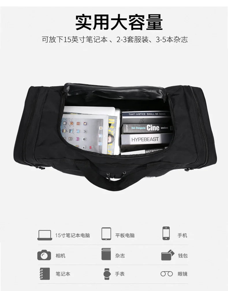 70CM 70L Nylon Luggage Travel Gym Outdoor Bag Large Travelling For Women Men Duffle Handbags Shoulder Weekend Sports Bag maletas — image 14