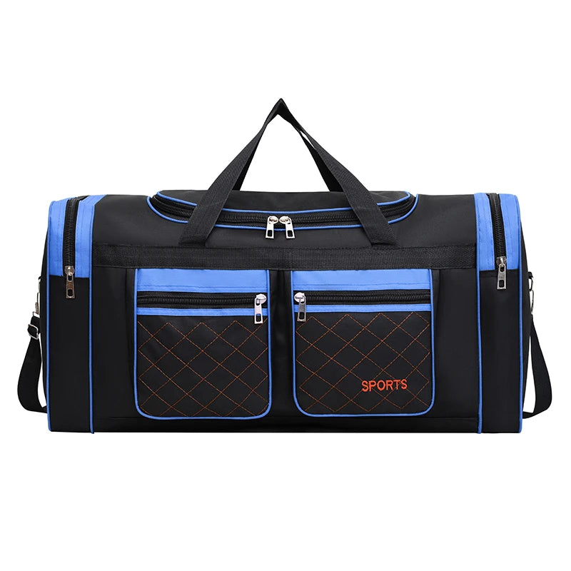 Men's Large Capacity Luggage Bag - Multi Pocket Travel Bag with Zipper Closure, Foldable Design, Ideal for Vacation and Sports E — image 9